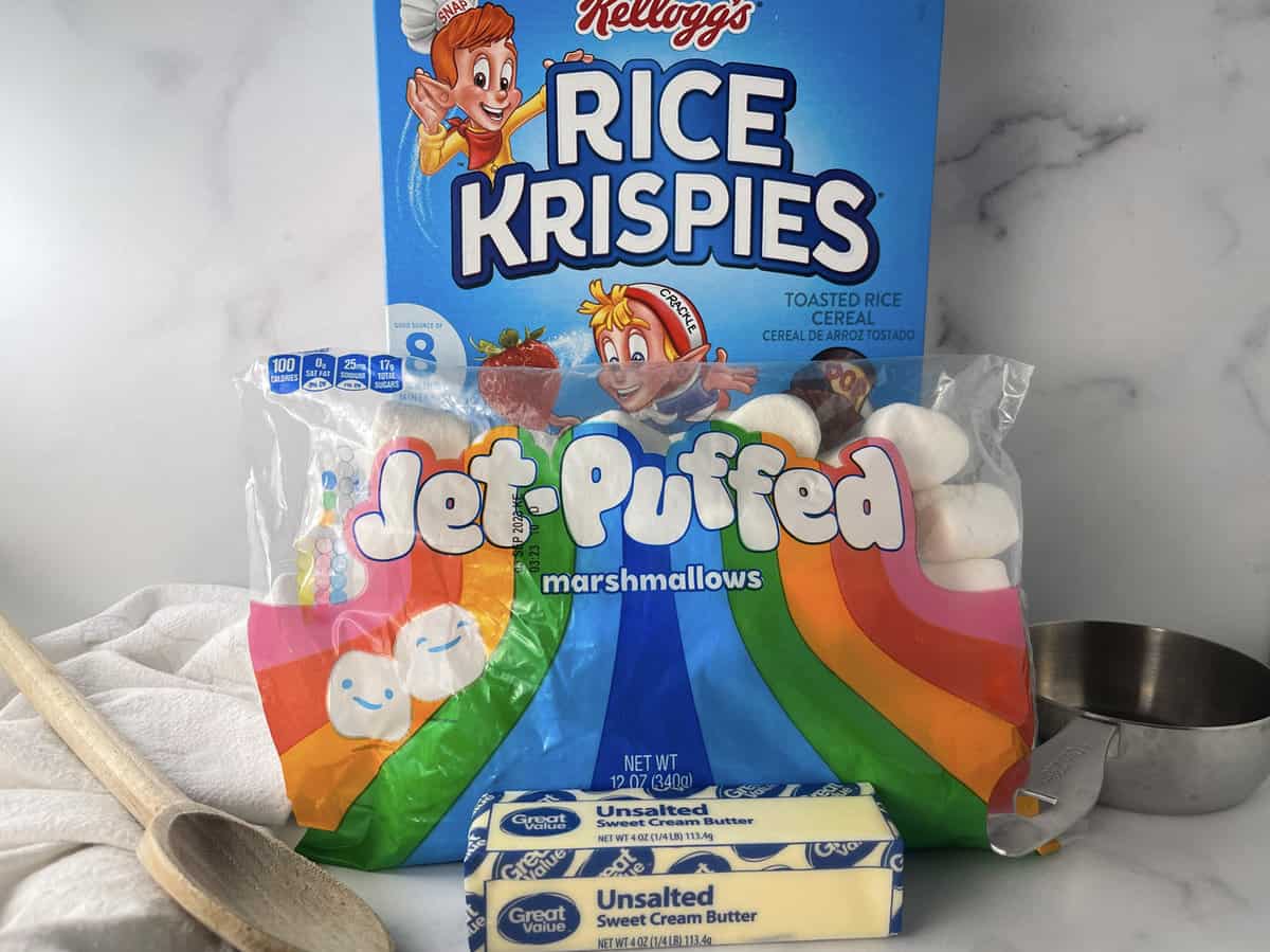 Ingredients needed to make rice krispy treats original recipe.