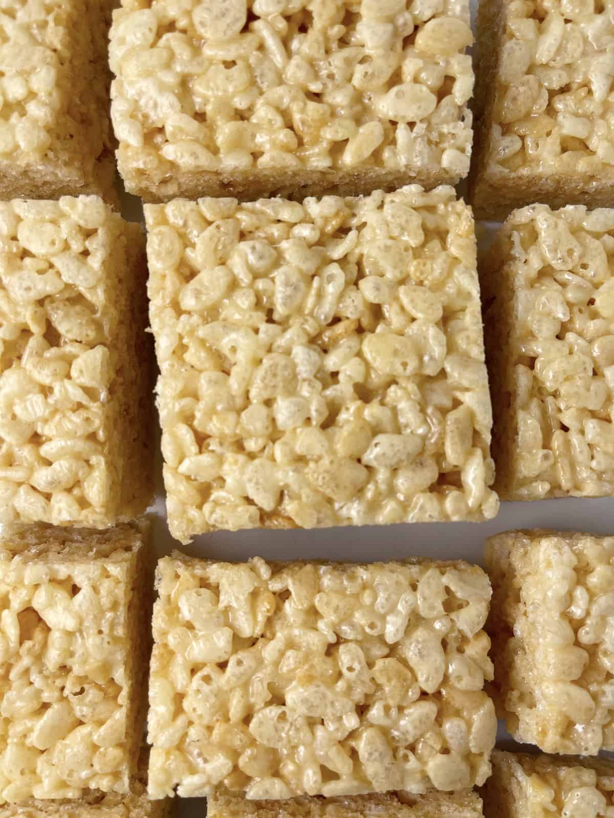 The best rice krispie treats cut into squares.