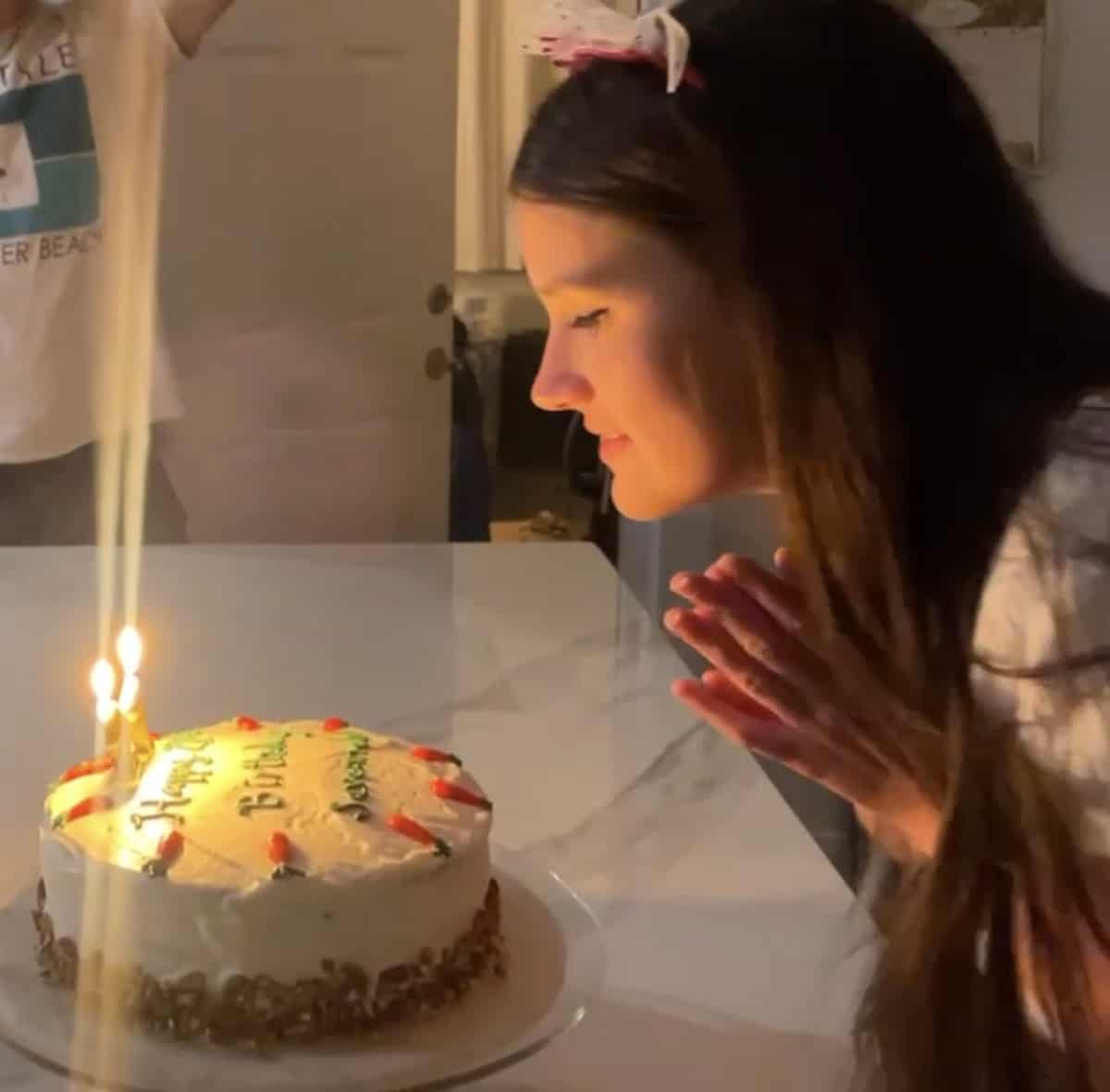 Birthday cake with candles.