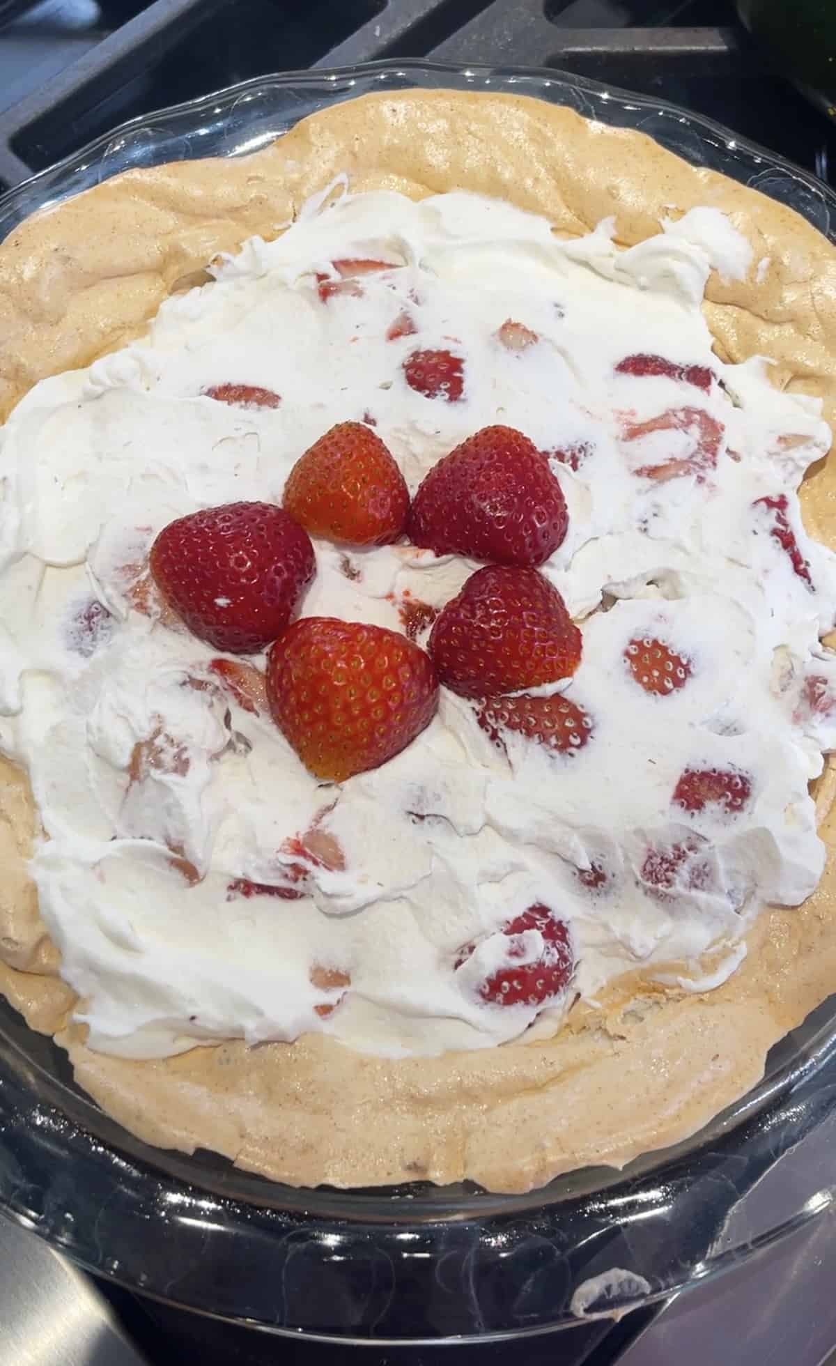 Strawberry Cream Angel Pie