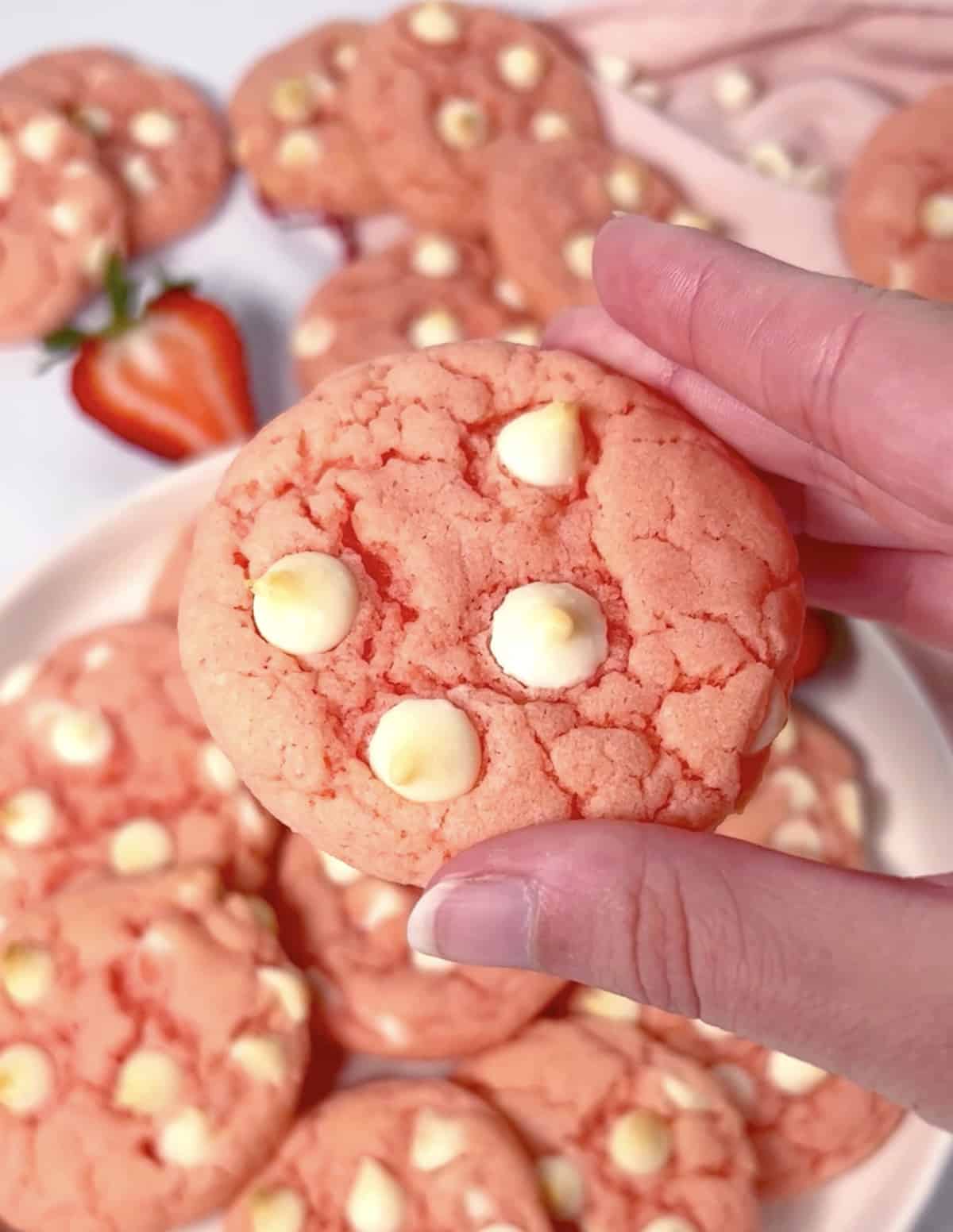 The most delicious strawberry cake mix cookies.