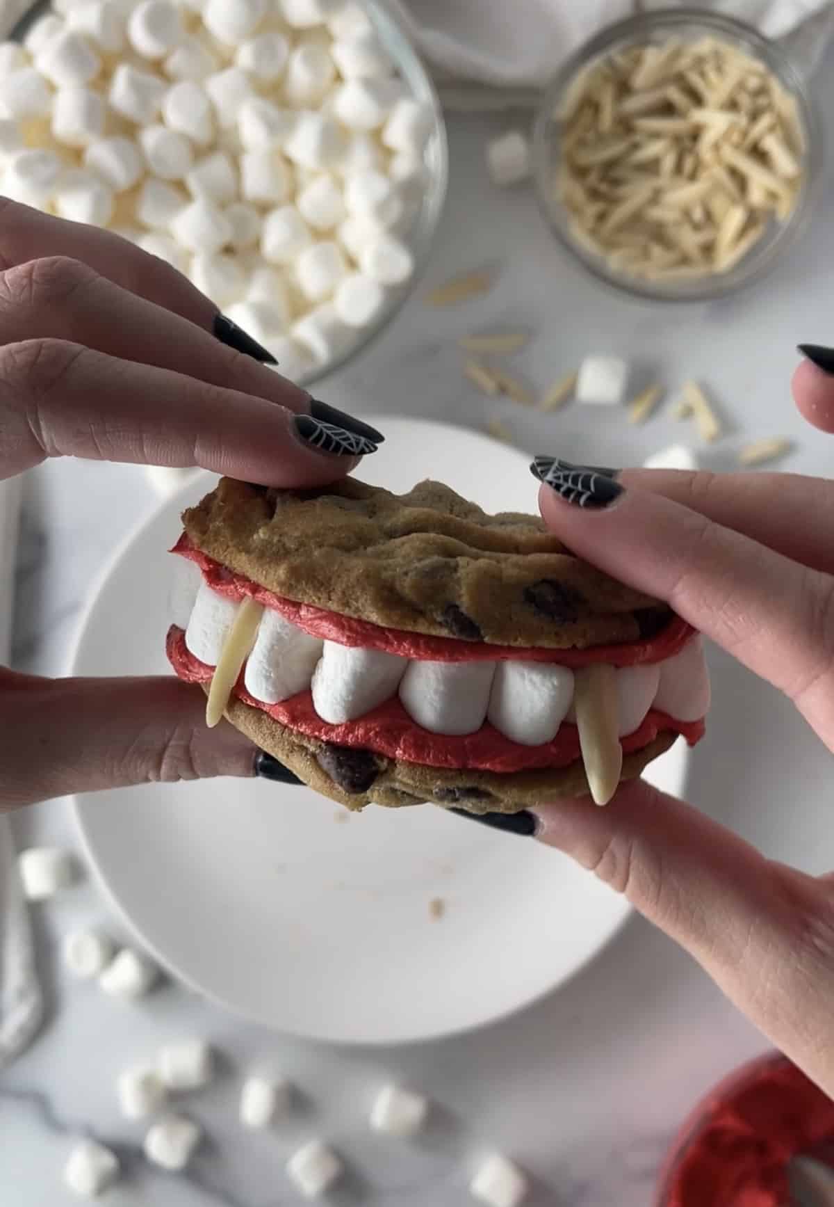 Dracula denture cookies.