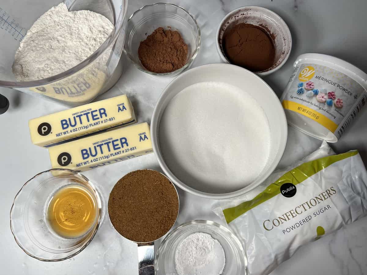 Ingredients needed to make Halloween cookies.