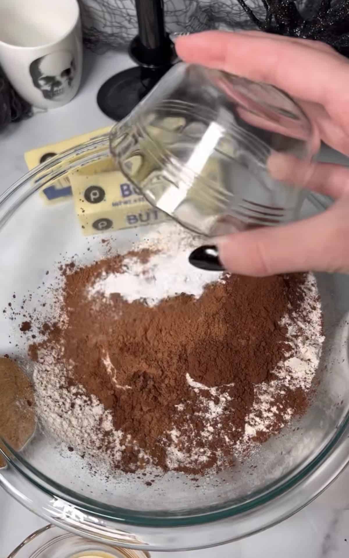 Cookie ingredients in bowl.