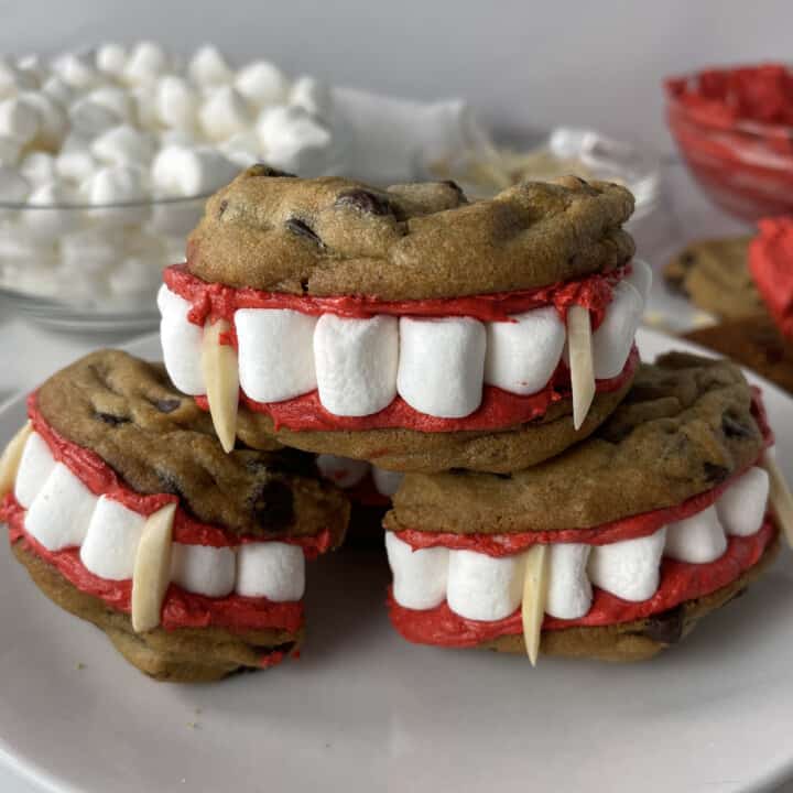 Vampire teeth cookies.