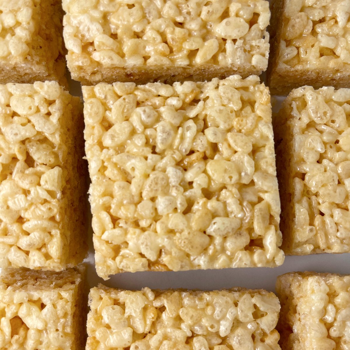 Classic rice krispies treats made with the original recipe from the box.