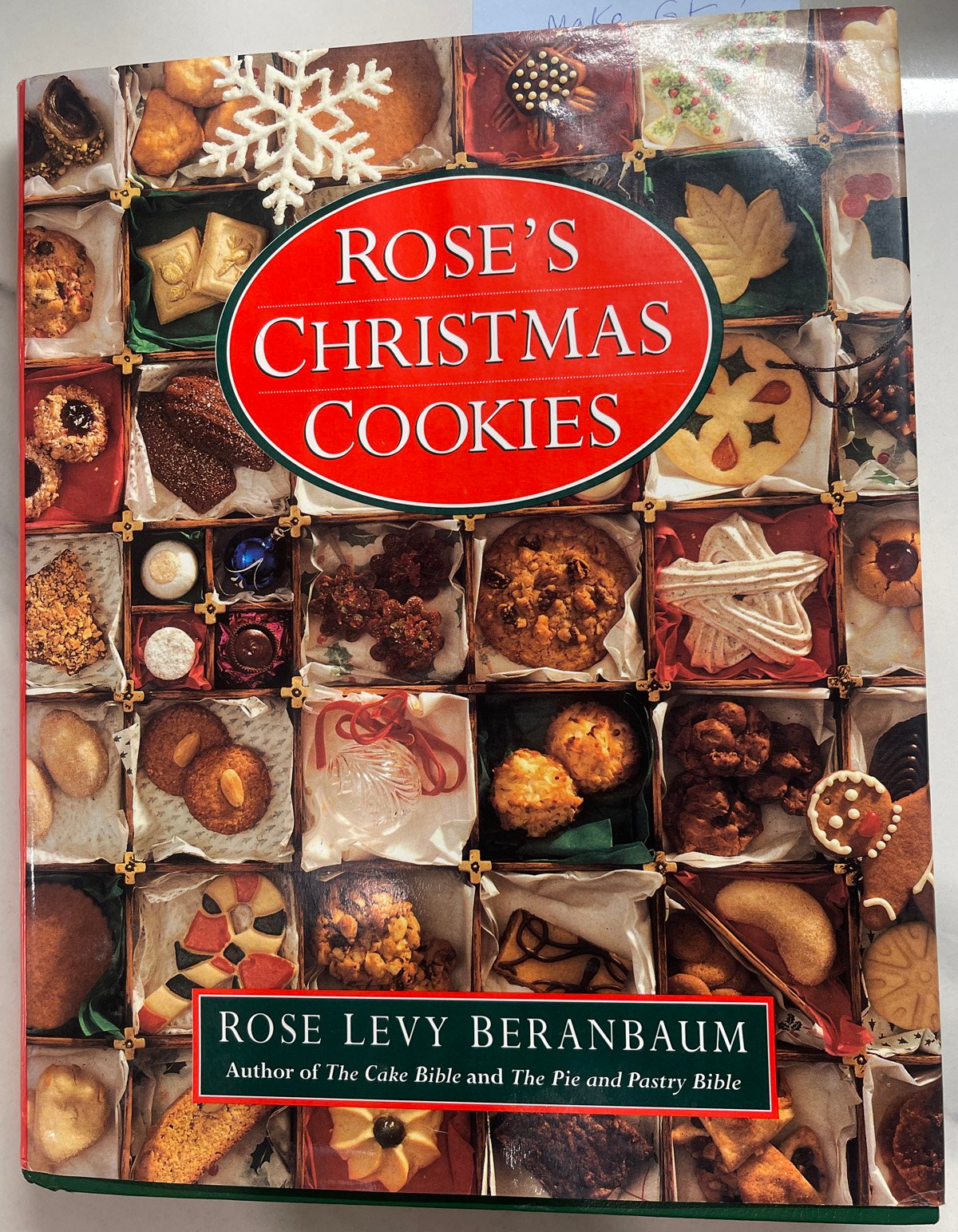 A great cookbook called Rose's Christmas Cookies.