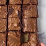 Slutty brownies cut into squares.