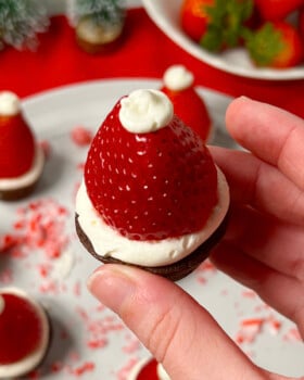 Edible Strawberry Santa hat for the holiday party.