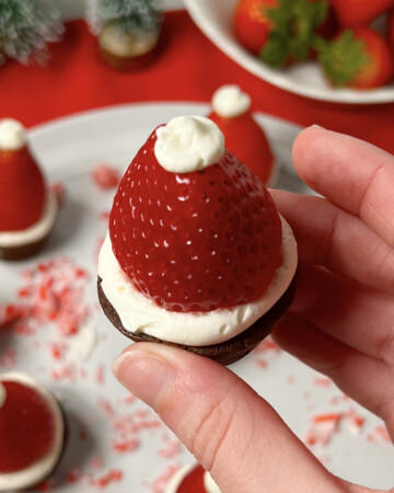 Edible Strawberry Santa hat for the holiday party.