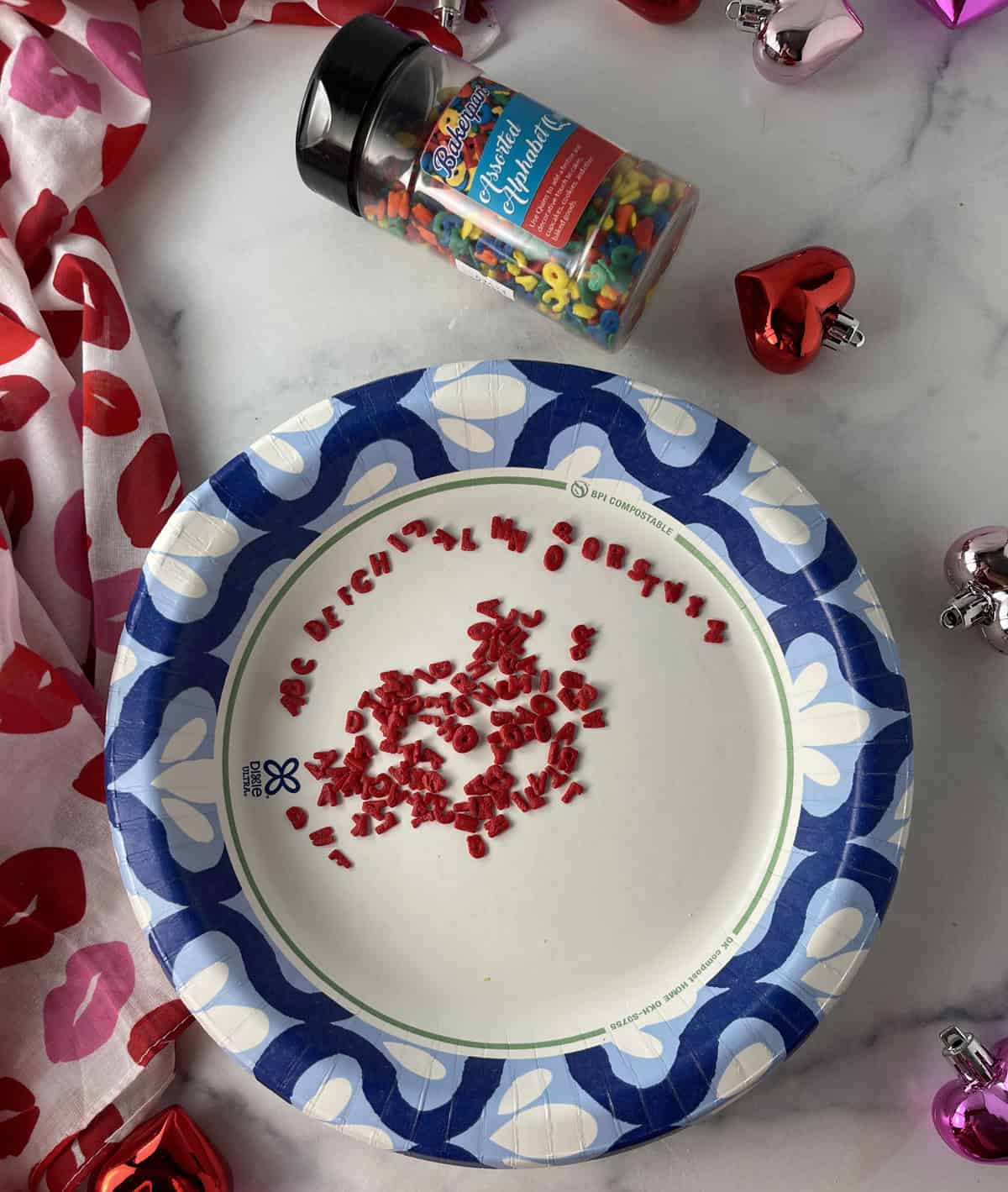 Alphabet sprinkles.
