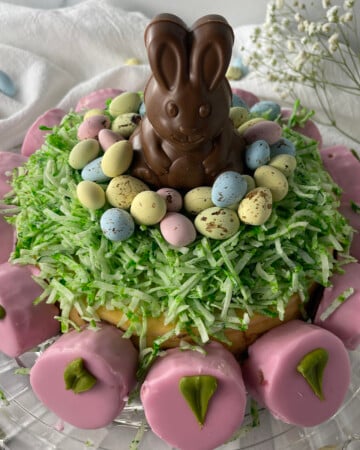 Trader Joe's cake makeover for Easter.
