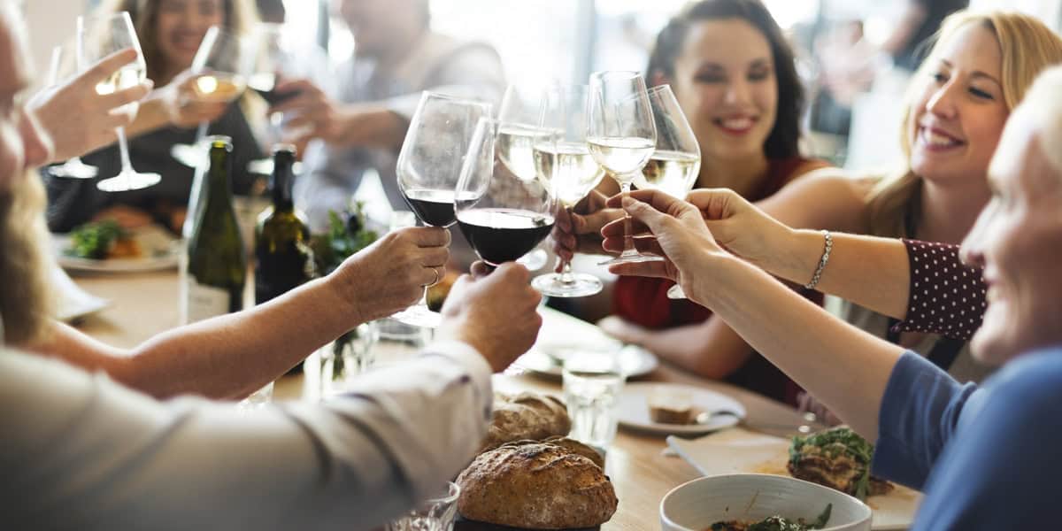 women at table