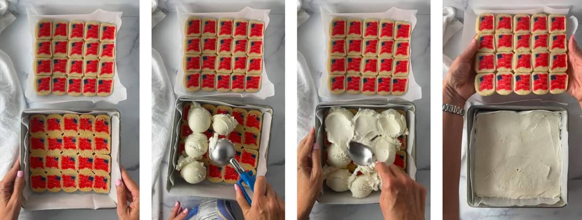 How to make pillsbury flag cookie ice cream sandwiches.