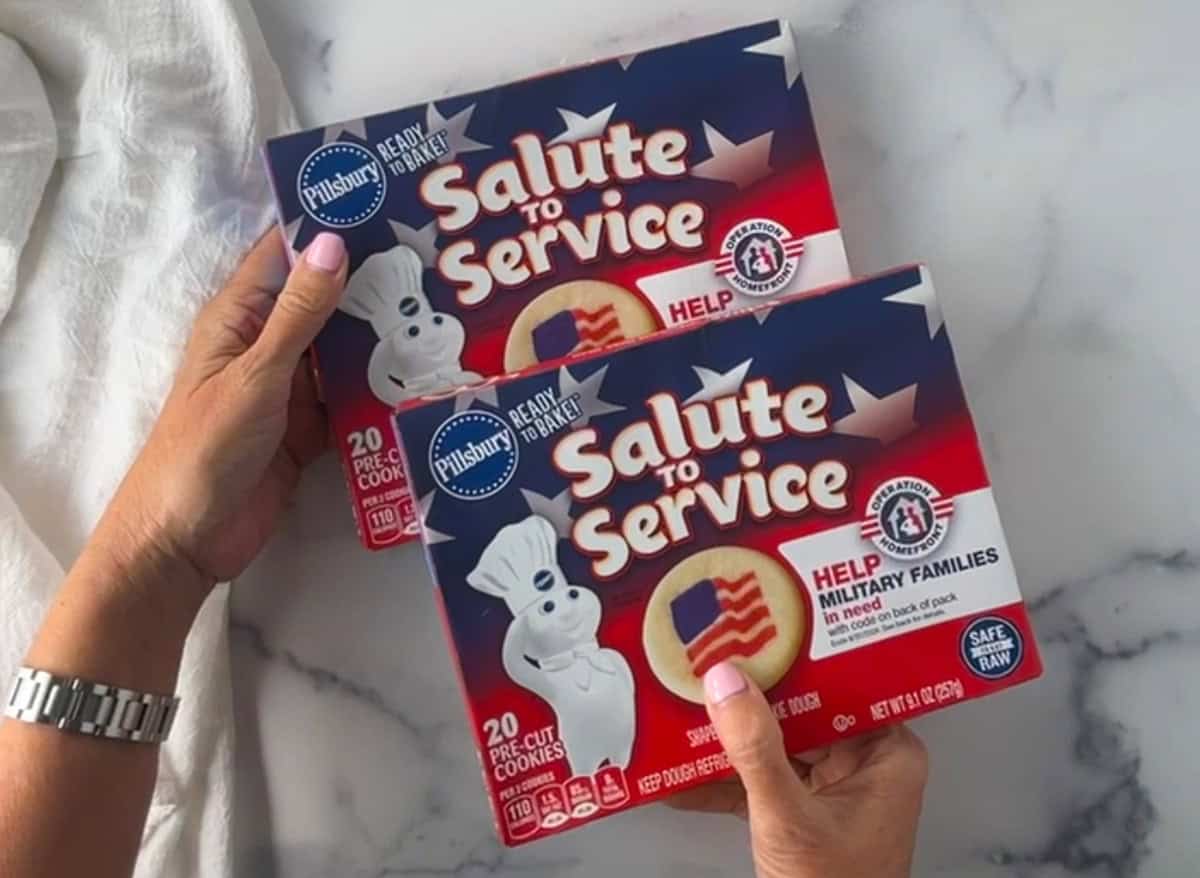 Pillsbury Flag Cookie Dough in package.