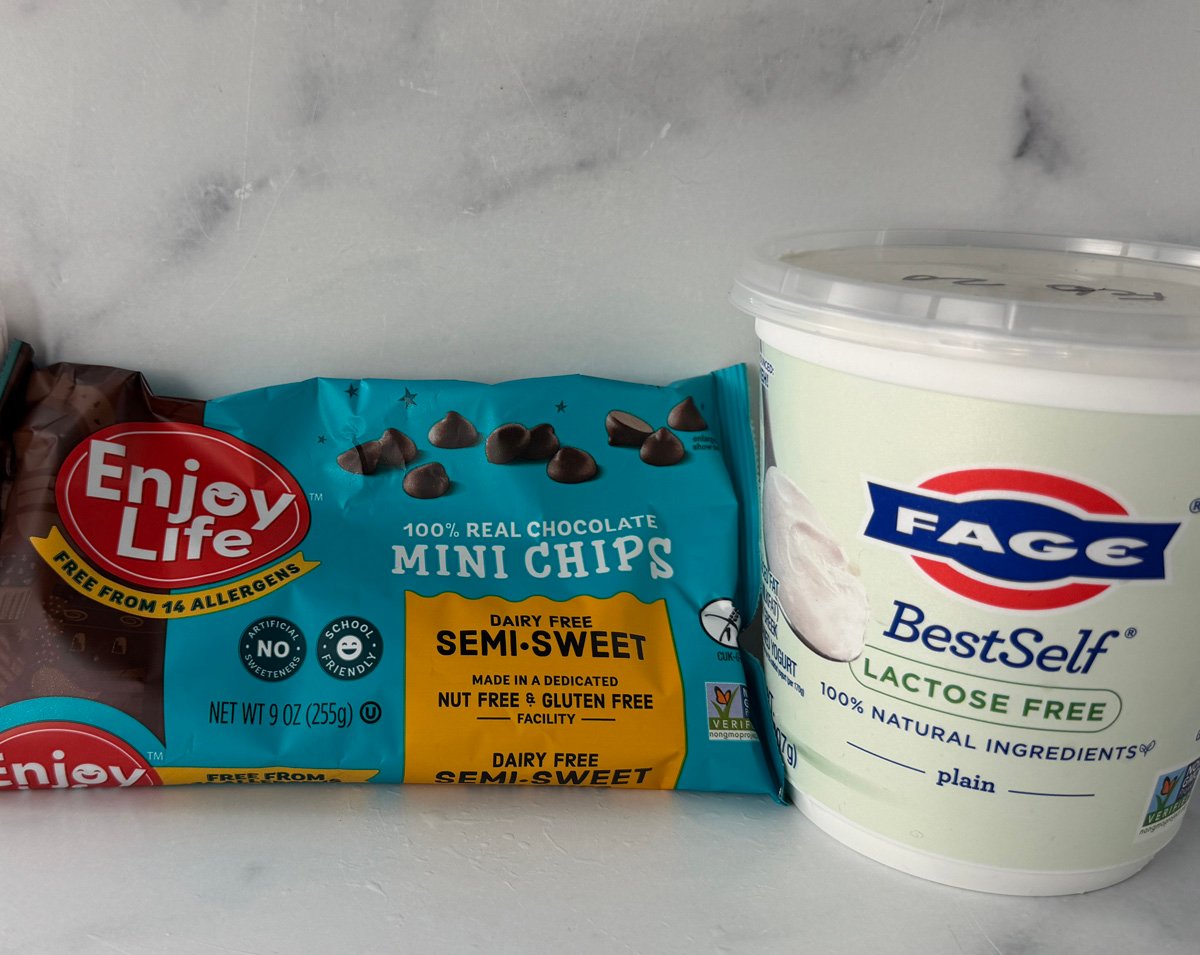 Ingredients needed to make easy protein fudge.