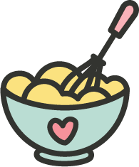 Mixing bowl logo icon.