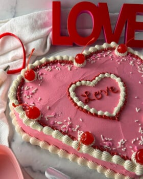 Vintage heart shaped cake