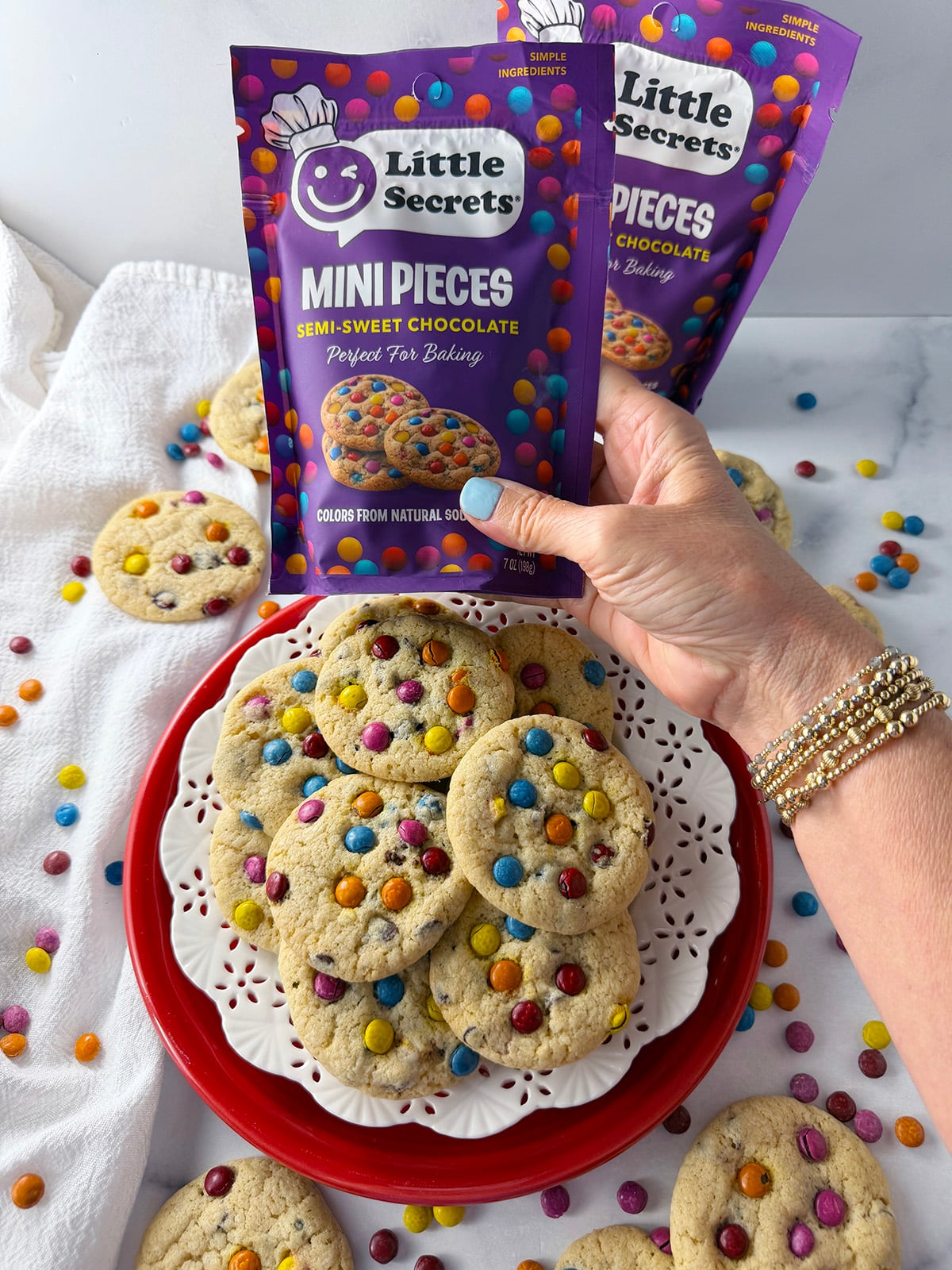 Gluten free cookies with Little Secrets mini pieces.