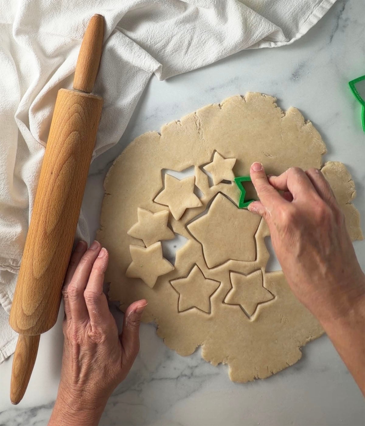 Homemade pie crust stars.