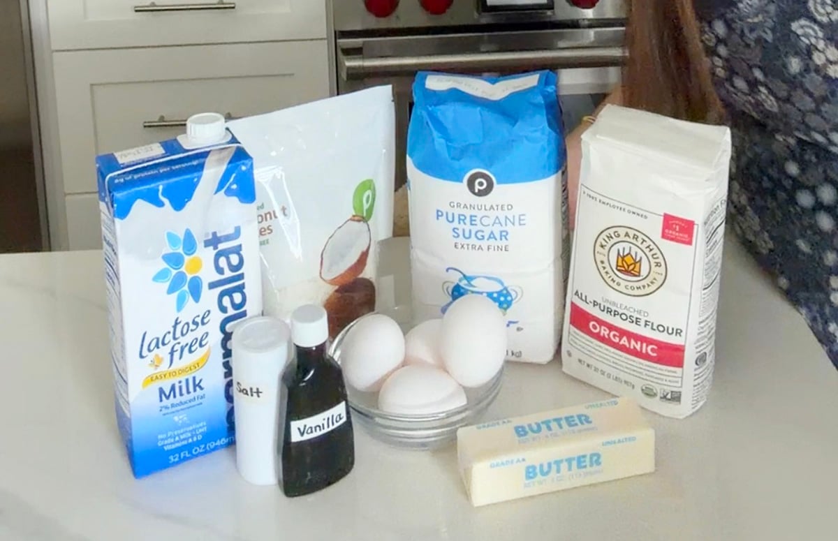 Ingredients needed for impossible pie.