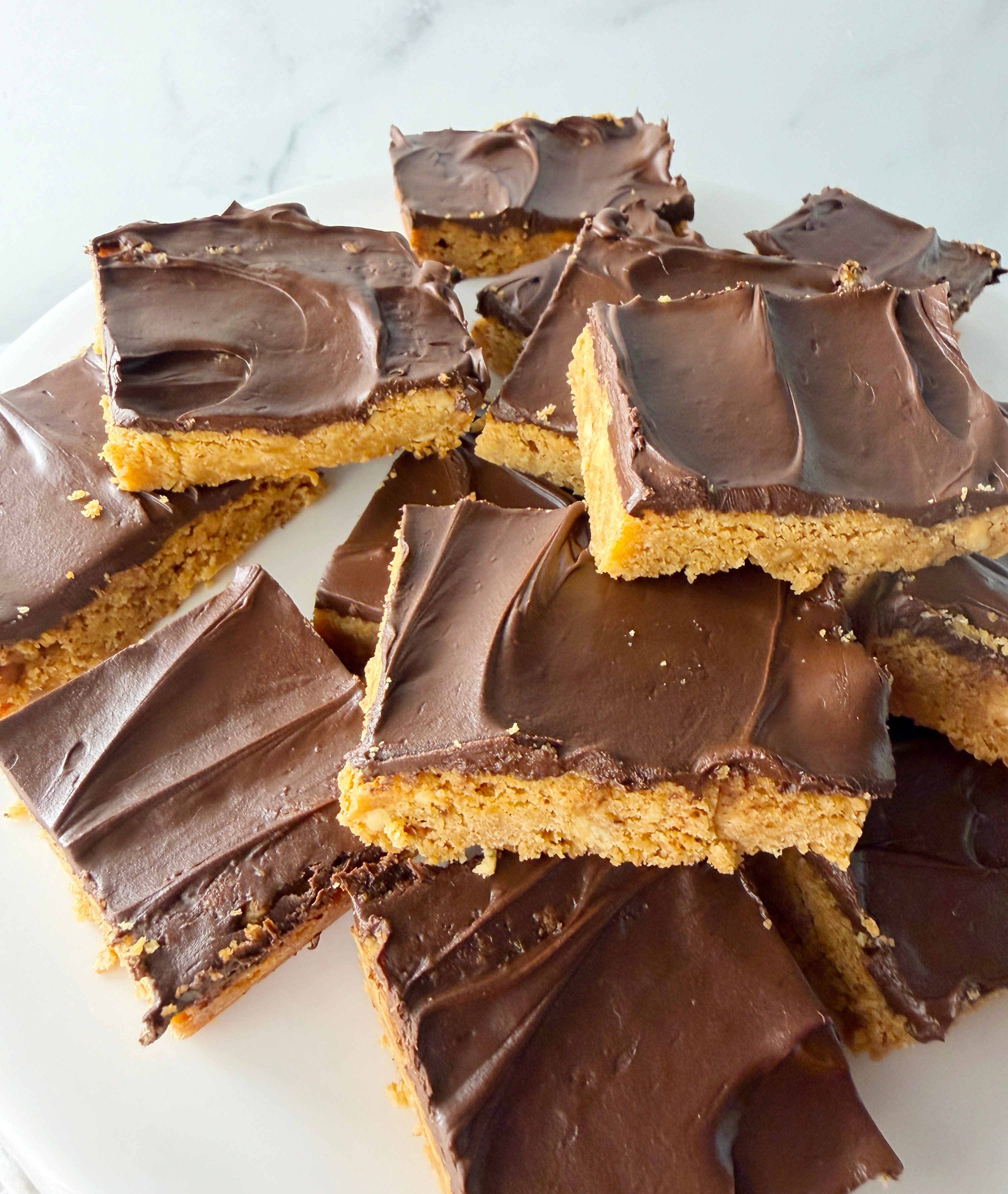 Pile of old fashioned peanut butter bars from 1977.