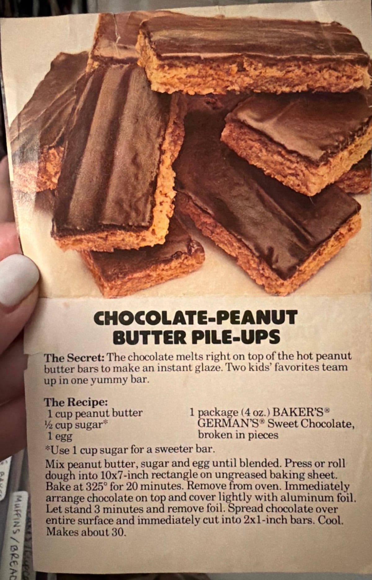 Vintage recipe card from 1977.