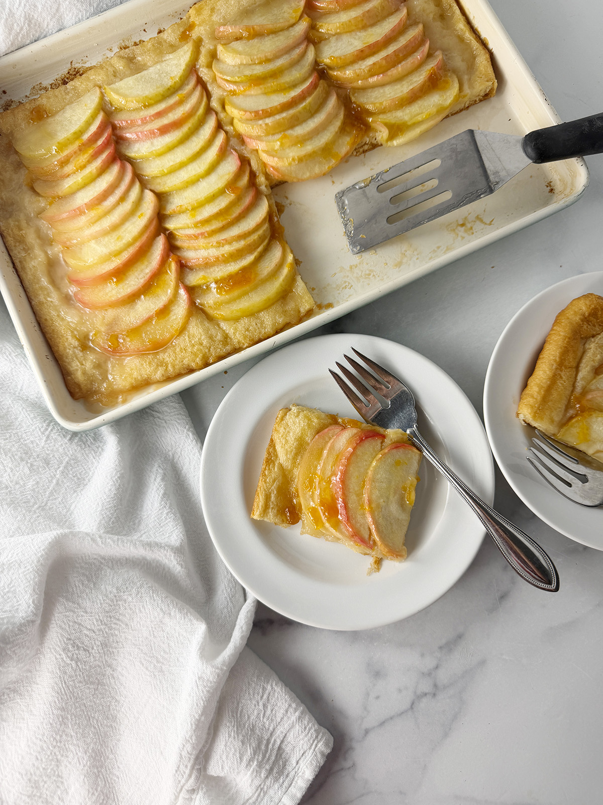 Apple tart made with crescent roll dough.
