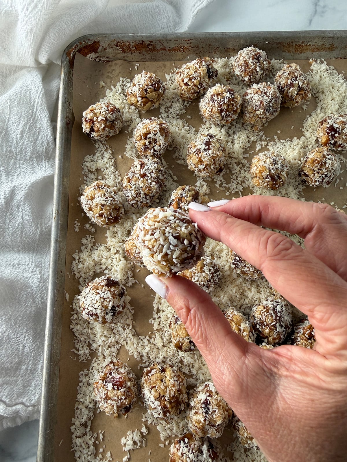 My grandmother's date-nut balls recipe.