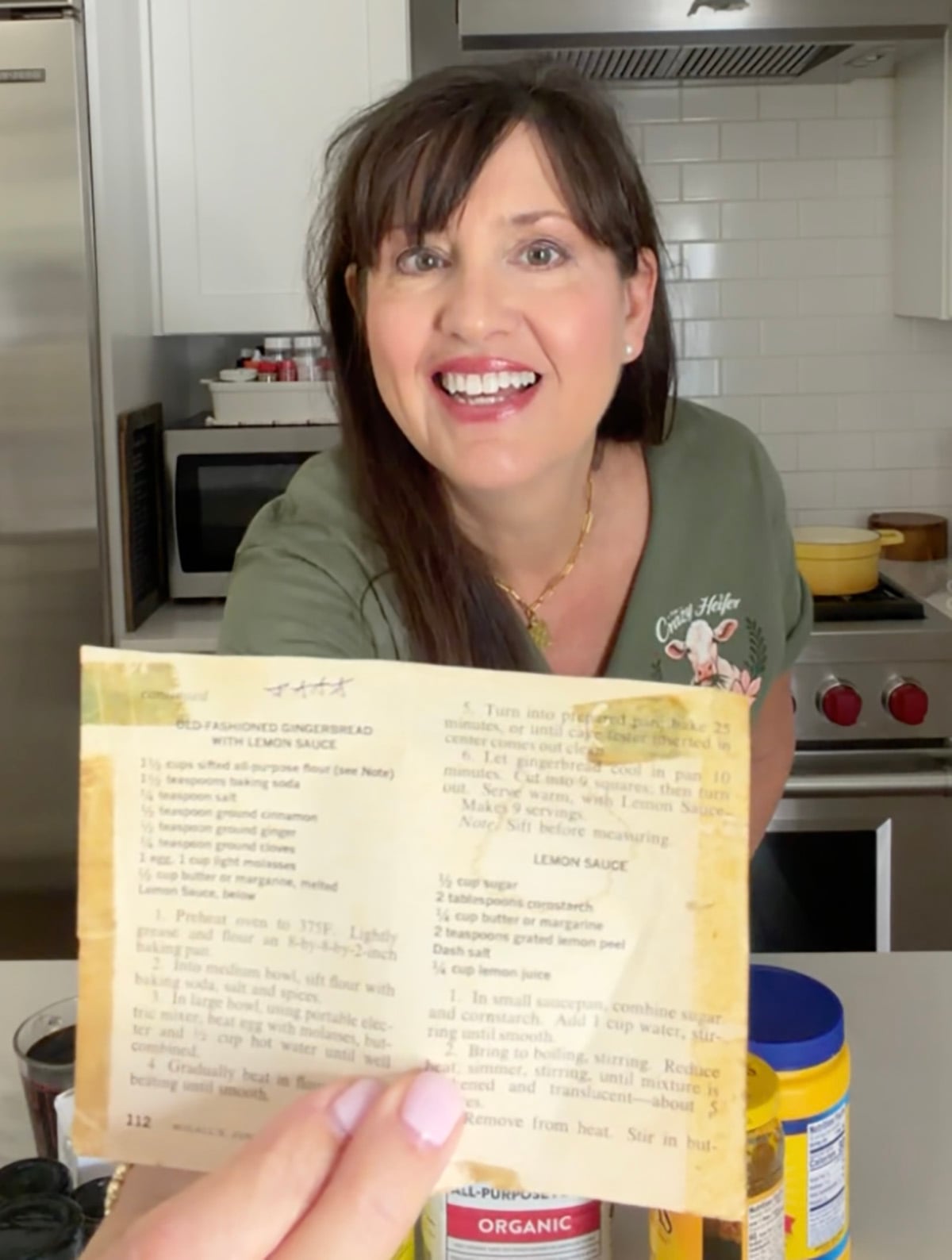 My mom's recipe for old fashioned gingerbread from 1975.